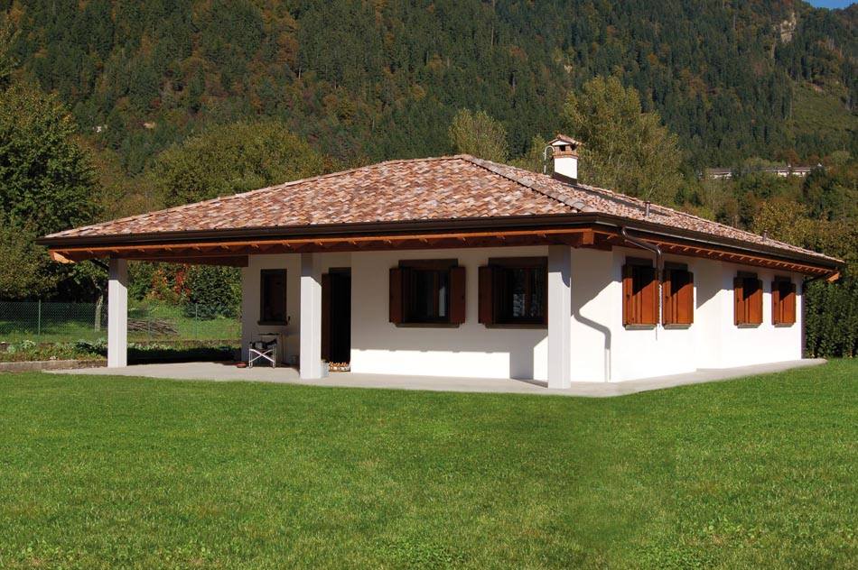 Casa a un piano con porticato abc costruzioni Case in prefabbricato in cemento